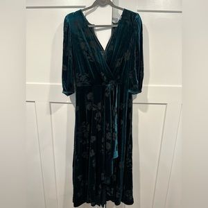 Green Velvet Calvin Klein Maxi Dress